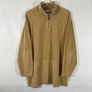 Vintage Jacobson’s 1/4 Zip Pullover Velour Sweater Mens Medium Mustard Yellow